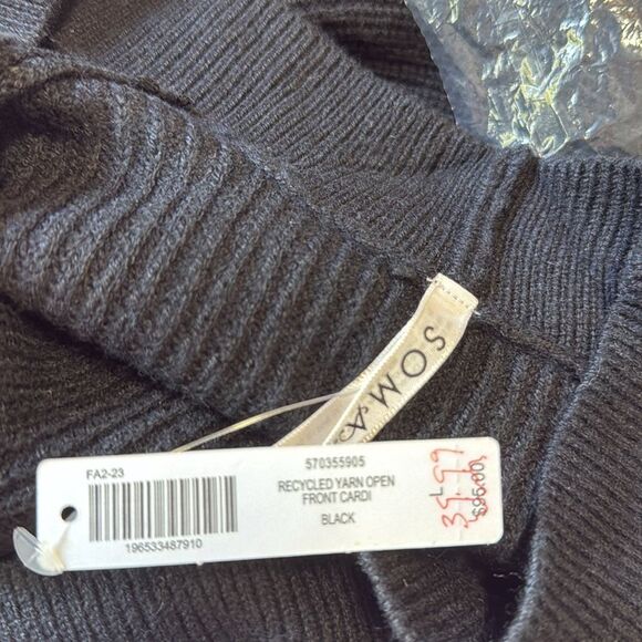 Soma Open-Front Cardigan Large Black New‎ With Tags - Picture 6 of 6